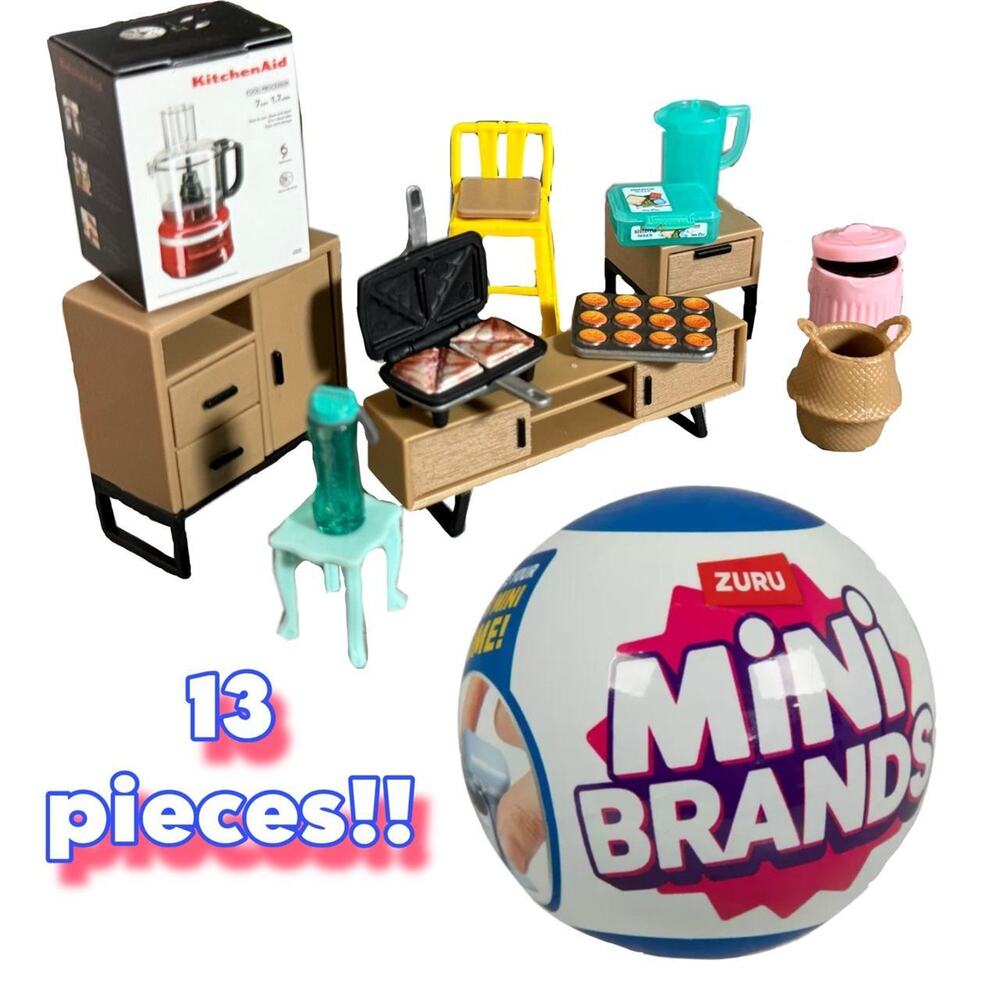 Mini Brands Home Kitchen Set – 13 Piece Lot | ZURU Mini Brands Collectibles